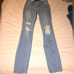 Women's Light Blue Hollister Distressed Jeggings